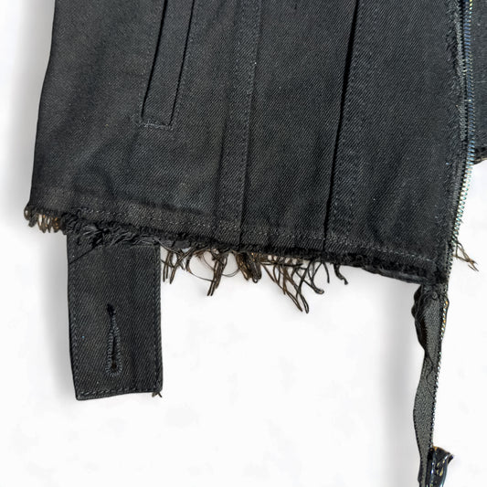 EXPENSIVE PARADISE- "BLACK THOUGHTS" (DENIM JEAN VEST) COLOR: BLACK