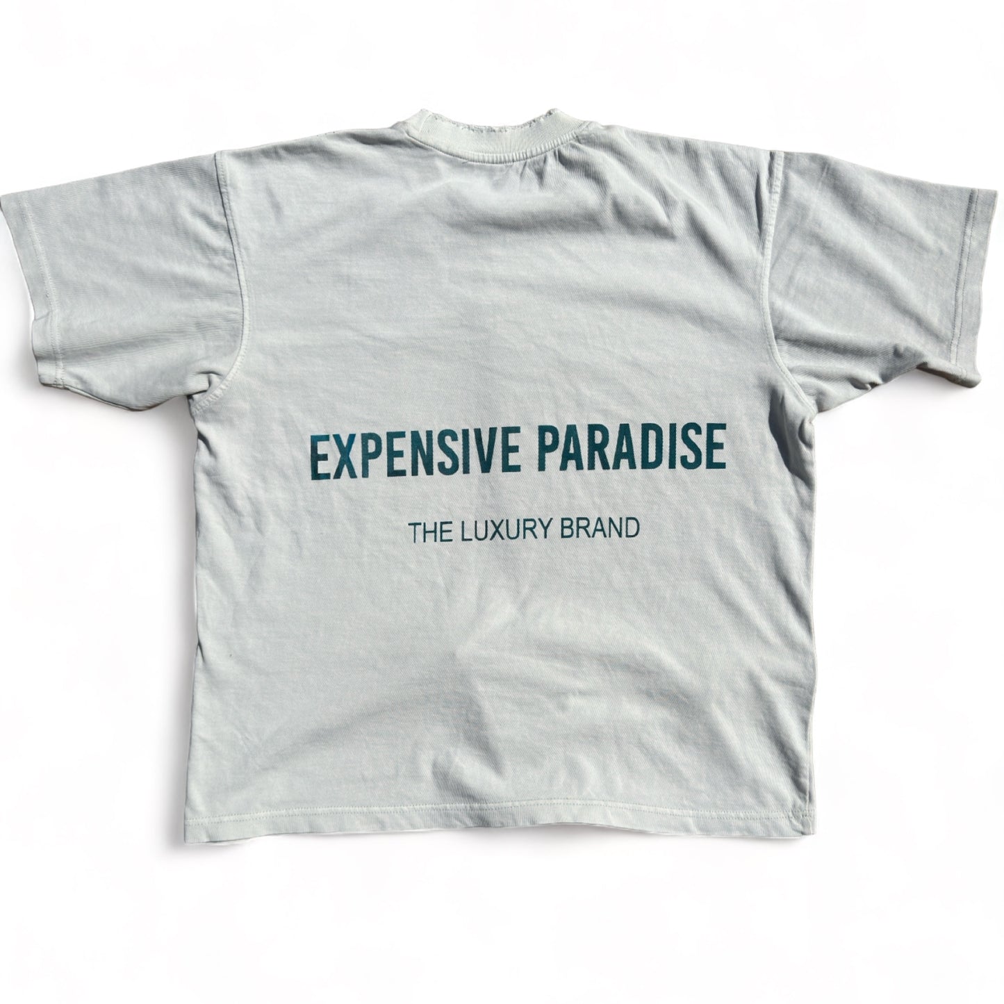 EXPENSIVE PARADISE - "RAW T-H-R-E-A-D-S" (HEAVYWEIGHT PIGMENT TEE) COLOR:CEMENT