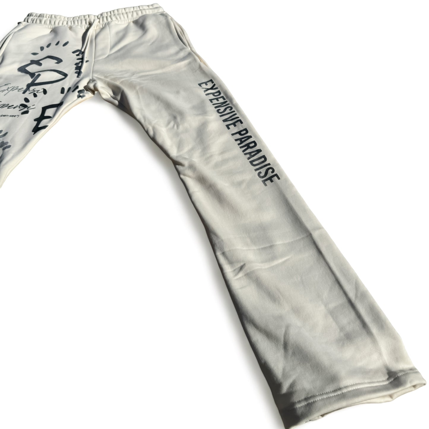 EXPENSIVE PARADISE - "EVERYTHING IS PURE" (STACKED SWEATPANTS) COLOR: CREAM